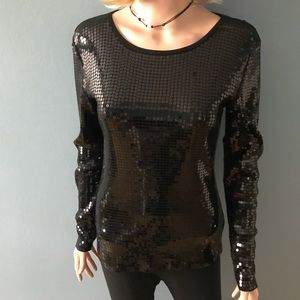 Michael Kors NWOT Black Sequins Long Sleeves